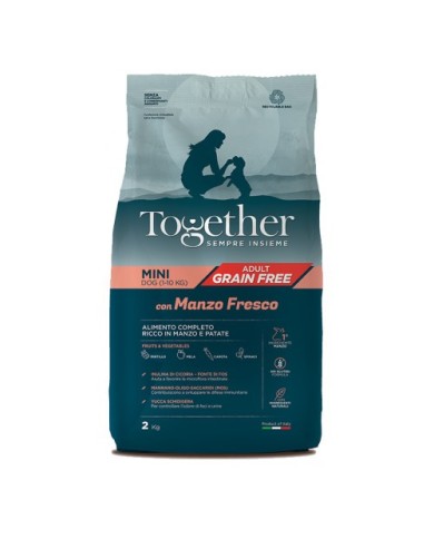 Crocchette per cani Together per Cani Adult Mini Grain Free con Manzo da 7 Kg (Scadenza 8/25) Crocchette per cani Together per Cani Adult Mini Grain Free con Manzo da 7 Kg (Scadenza 8/25)