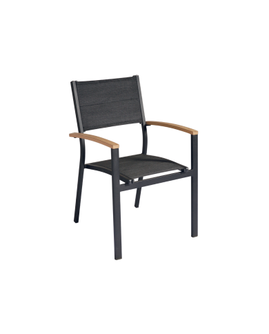 Sedia da Giardino TENERIFE in Alluminio e Teak FSC – Impilabile Sedia da Giardino TENERIFE in Alluminio e Teak FSC – Impilabile