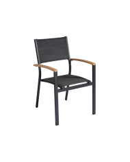 Sedia da Giardino TENERIFE in Alluminio e Teak FSC – Impilabile