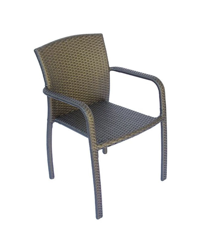 Sedia da Giardino Impilabile in Rattan Sintetico con Braccioli Reims – Greenwood