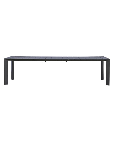 Tavolo Allungabile NETTUNO 200/300x100 cm in Alluminio Antracite – Piano a Doghe Greenwood Tavolo Allungabile NETTUNO 200/300x100 cm in Alluminio Antracite – Piano a Doghe Greenwood