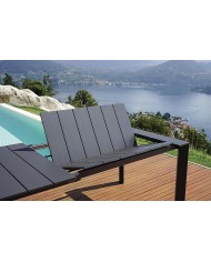 Tavolo Allungabile NETTUNO 200/300x100 cm in Alluminio Antracite – Piano a Doghe Greenwood