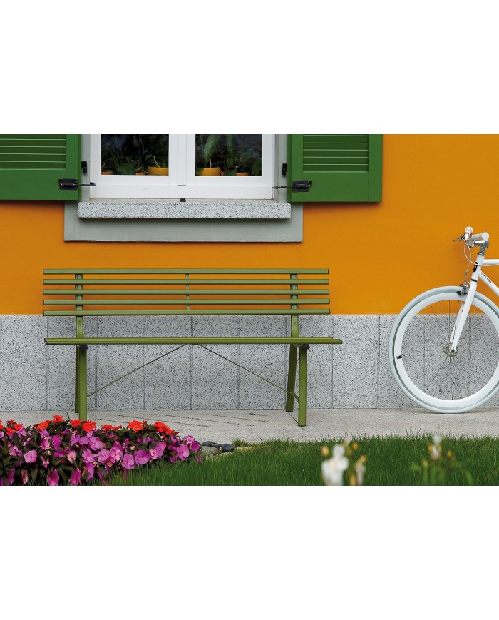 Panca da Giardino 3 Posti in Ferro Verniciato Verde – Stile Classico