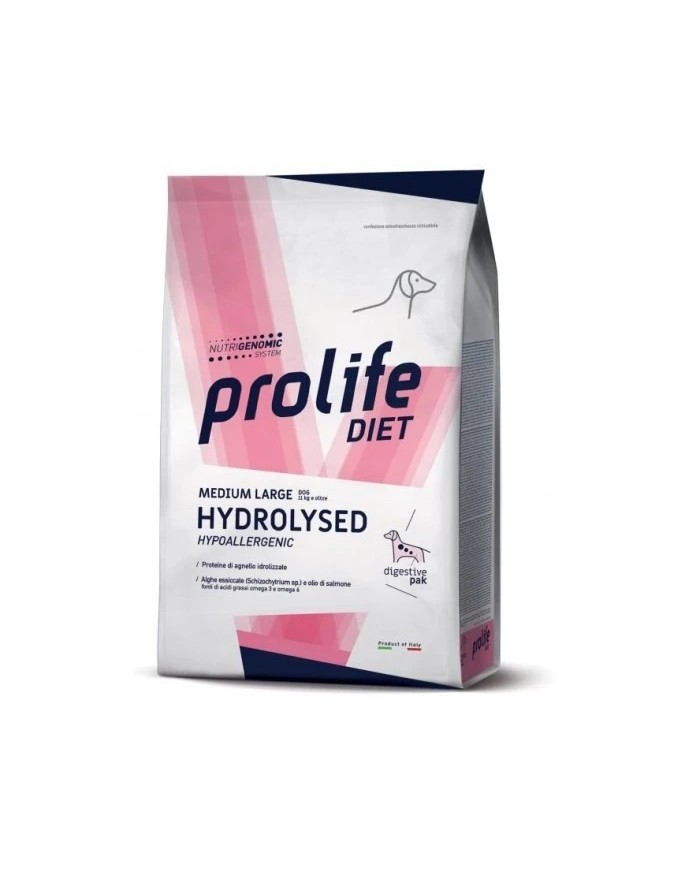 Crocchette per Cani Prolife Veterinary Diet Dog Hydrolysed Lamb Medium/Large 8 Kg (Scadenza il 8/25)