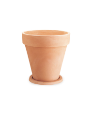 Vaso Tondo Liscio Bordato con sottovaso Plastecnic 35