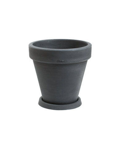 Vaso Tondo Liscio Bordato con sottovaso Plastecnic 35 Vaso Tondo Liscio Bordato con sottovaso Plastecnic 35