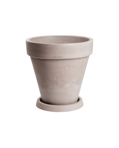 Vaso Tondo Liscio Bordato con sottovaso Plastecnic 40 Vaso Tondo Liscio Bordato con sottovaso Plastecnic 40