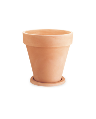 Vaso Tondo Liscio Bordato con sottovaso Plastecnic 50