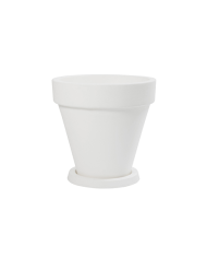 Vaso Tondo Liscio Bordato con sottovaso Plastecnic 60