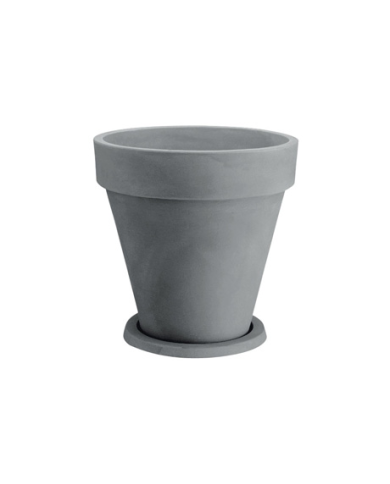 Vaso Tondo Liscio Bordato con sottovaso Plastecnic 60 Vaso Tondo Liscio Bordato con sottovaso Plastecnic 60