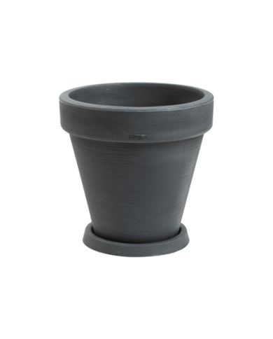 Vaso Tondo Liscio Bordato con sottovaso Plastecnic 60 Vaso Tondo Liscio Bordato con sottovaso Plastecnic 60