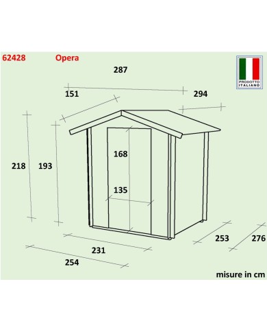 Casetta da Giardino 254 x 276 Opera Alce Casetta da Giardino 254 x 276 Opera Alce
