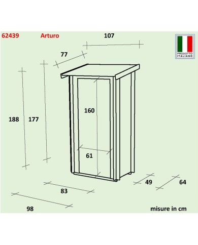 Casetta da Giardino 94 x 64 Arturo Addossata Alce Casetta da Giardino 94 x 64 Arturo Addossata Alce