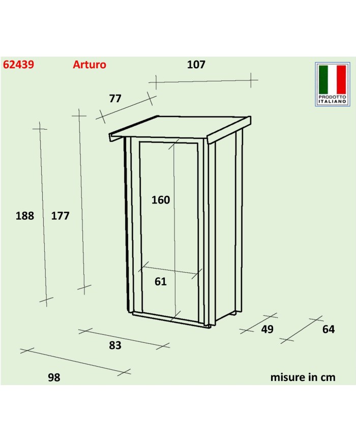 Casetta da Giardino 94 x 64 Arturo Addossata Alce