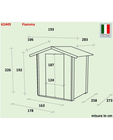 Casetta da Giardino 178 x 273  Fiamma Alce Casetta da Giardino 178 x 273  Fiamma Alce