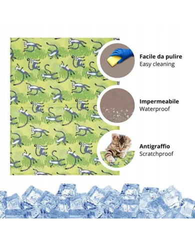 Tappeto rinfrescante per cani a tema lemure Croci