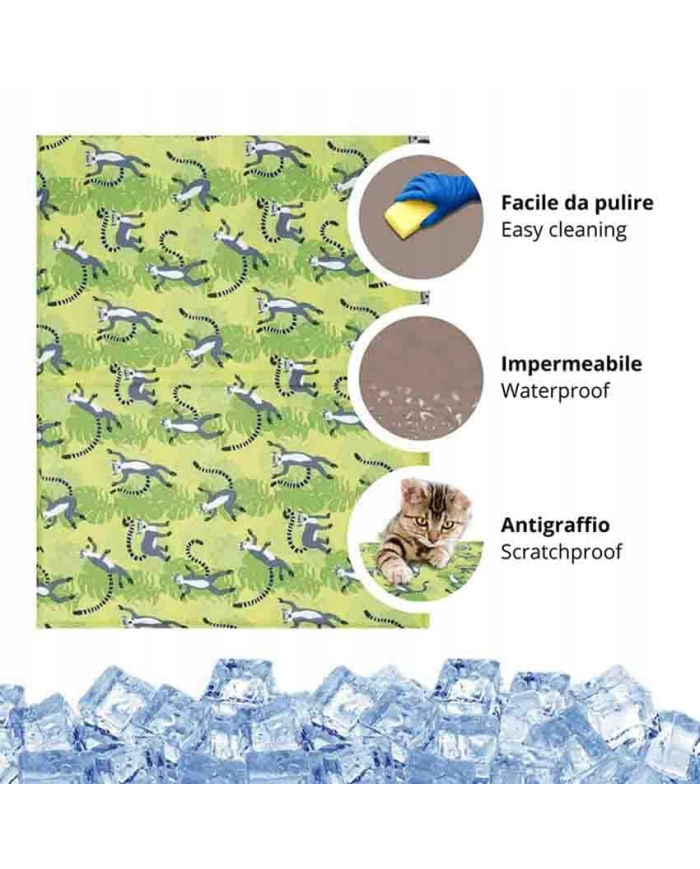 Tappeto rinfrescante per cani a tema lemure Croci