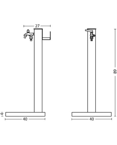 Fontana a colonna con base e portagomma 42/QRRB antracite Fontana a colonna con base e portagomma 42/QRRB antracite
