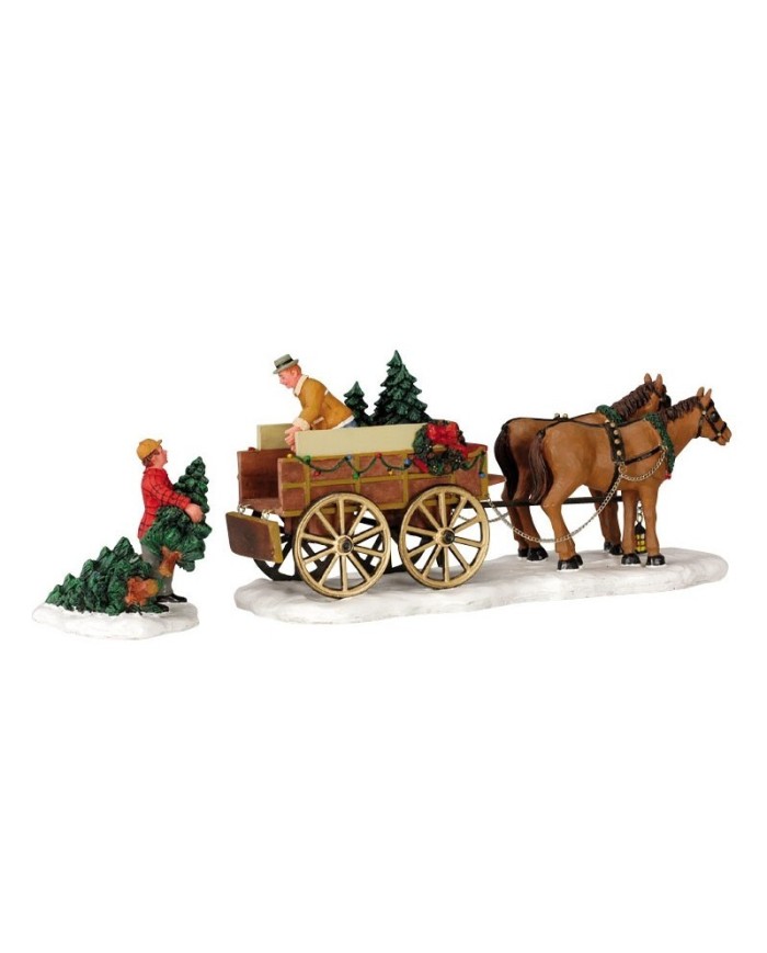 Lemax Christmas Tree Wagon Set of 2 villaggio di natale