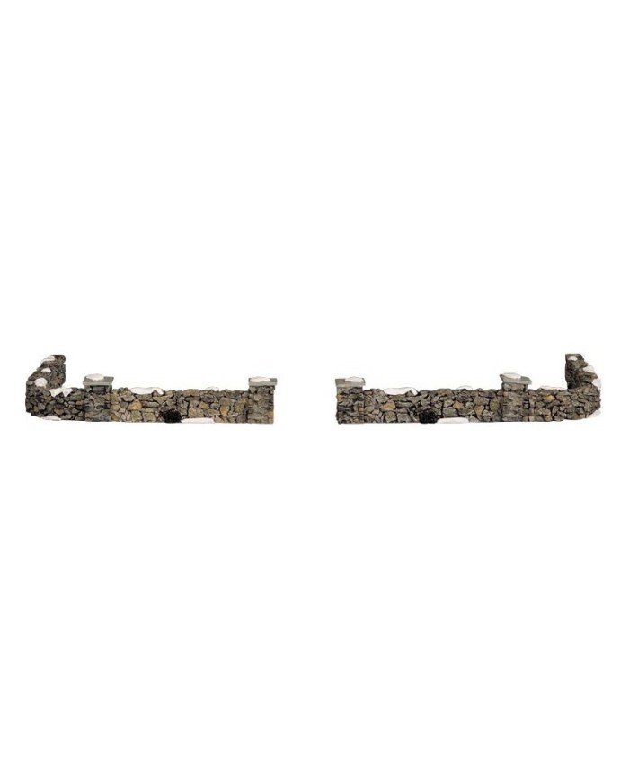 Lemax Colonial Stone Wall, Set 10 pz villaggio di natale