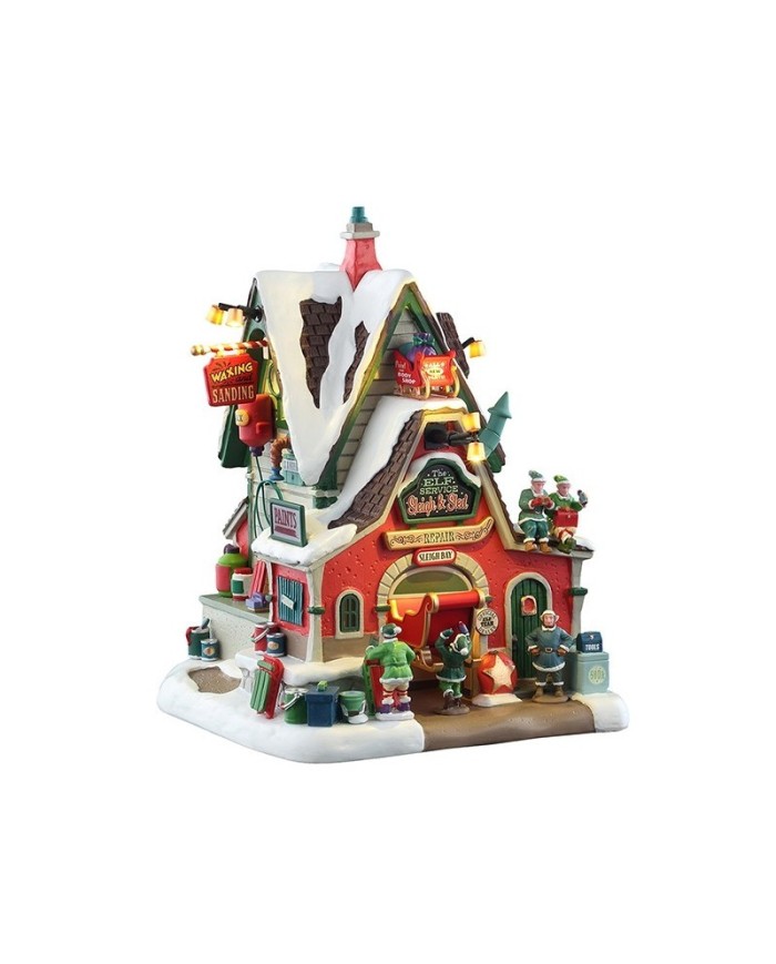 Lemax The Elf Service Sleigh & Sled Repair Shops Villaggio di natale