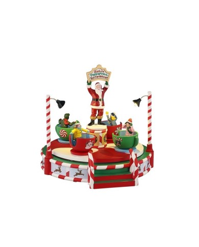 Lemax Santa's Peppermint Teacup Spinner Villaggio di natale Lemax Santa's Peppermint Teacup Spinner Villaggio di natale