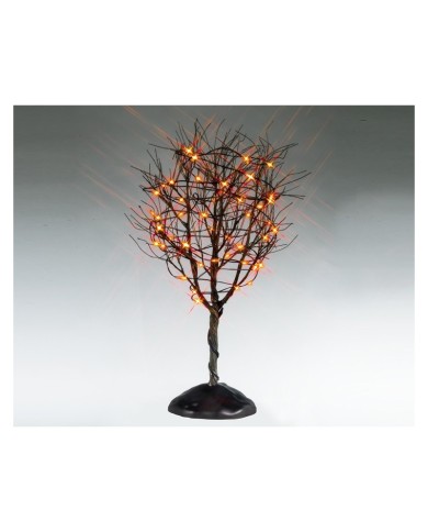 Lemax Halloween Dry Tree With Orange Lights