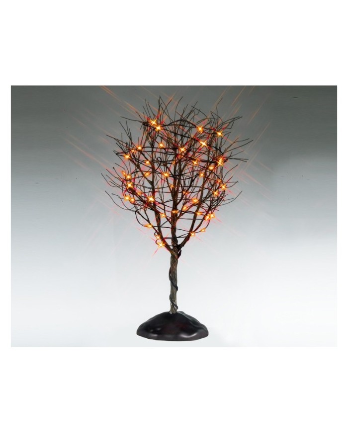 Lemax Halloween Dry Tree With Orange Lights