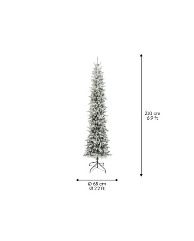 Albero di Natale Slim innevato 210 cm – kaemingk Albero di Natale Slim innevato 210 cm – kaemingk