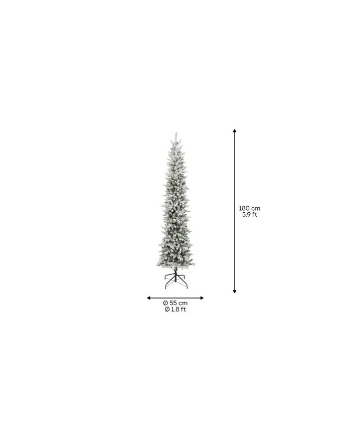Albero di Natale Slim Innevato 180 cm – kaemingk