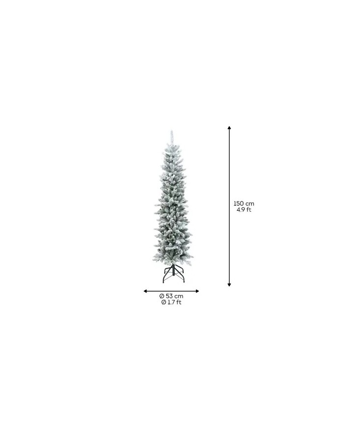 Albero di Natale Slim Innevato 150 cm kaemingk