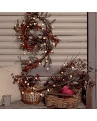 Catena Solare lineare 5m decorata 50 Sfere Cherry Lotti