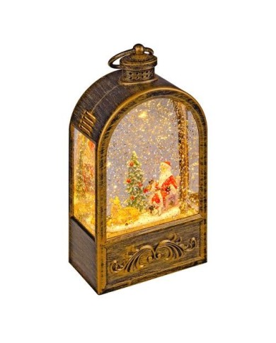 Lanterna Glitter Led Arc brunita H24cm Lanterna Glitter Led Arc brunita H24cm