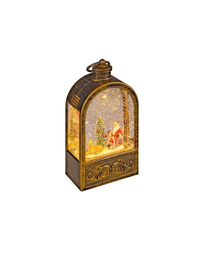 Lanterna Glitter Led Arc brunita H24cm