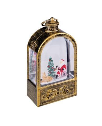 Lanterna Glitter Led Arc brunita H24cm Lanterna Glitter Led Arc brunita H24cm