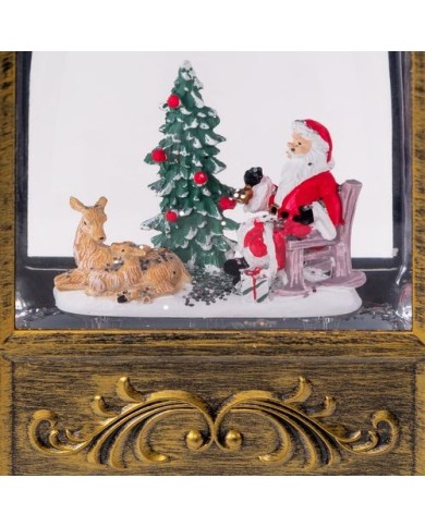 Lanterna Glitter Led Arc brunita H24cm