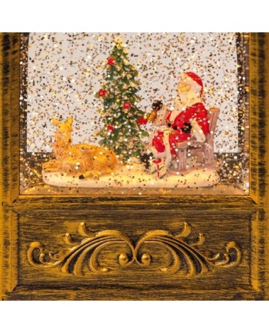 Lanterna Glitter Led Arc brunita H24cm