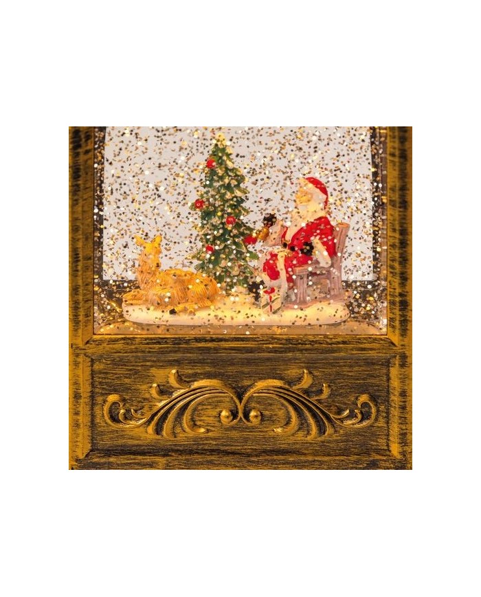 Lanterna Glitter Led Arc brunita H24cm