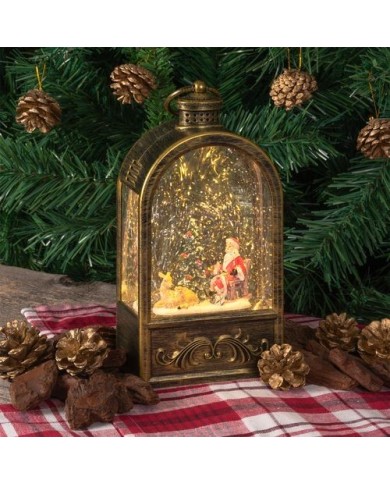 Lanterna Glitter Led Arc brunita H24cm