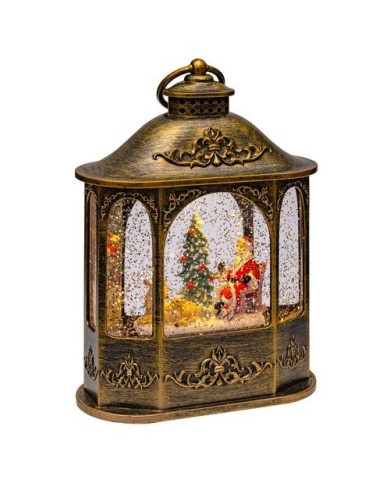 Lanterna Glitter Led Es.brunita H21cm Lanterna Glitter Led Es.brunita H21cm