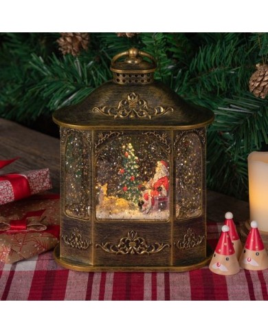 Lanterna Glitter Led Es.brunita H21cm