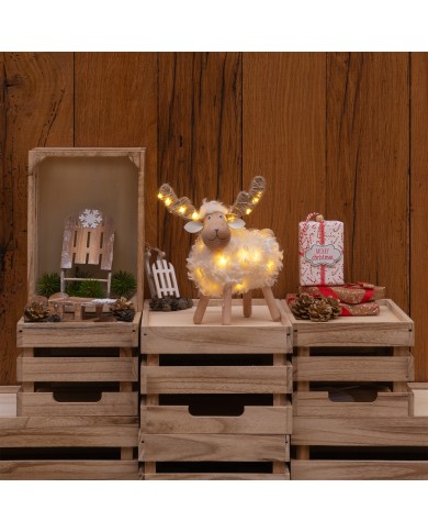Decorazione Natalizia Pecorenna 18xH23cm illuminat Lotti