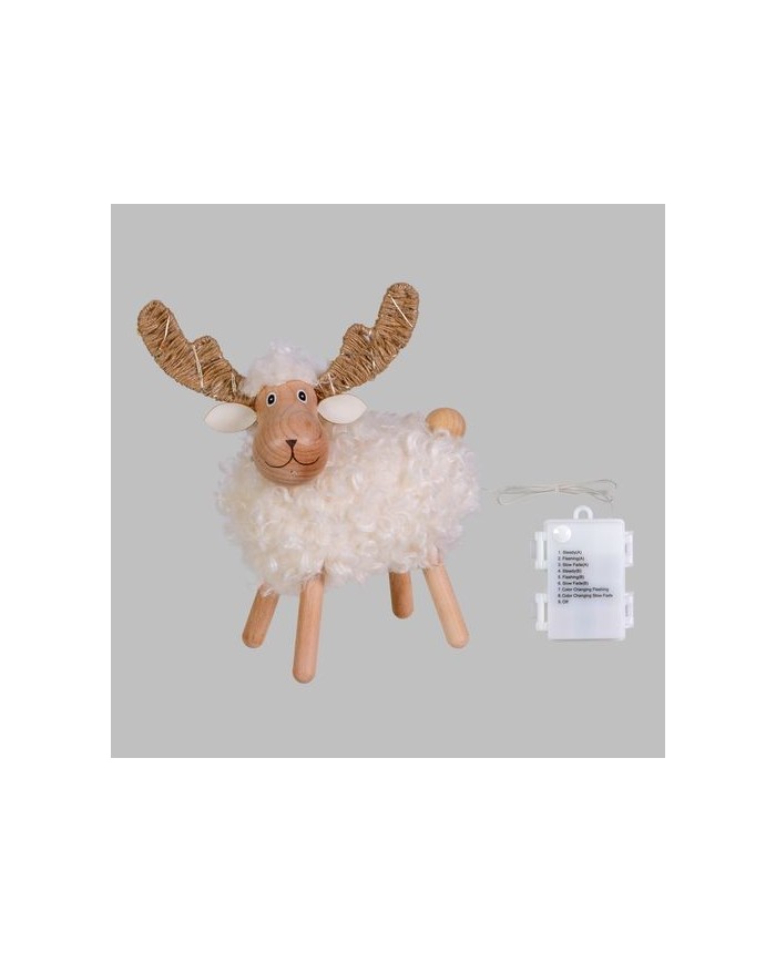 Decorazione Natalizia Pecorenna 18xH23cm illuminat Lotti
