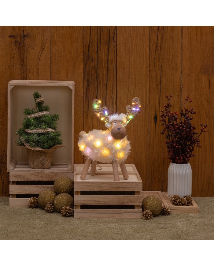 Decorazione Natalizia Pecorenna 24xH31cm illuminat Lotti