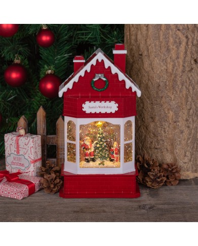 Workshop Babbo Natale Glitter Led H28cm Lotti Workshop Babbo Natale Glitter Led H28cm Lotti