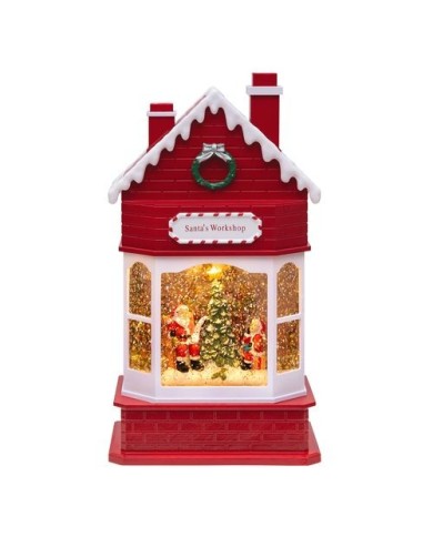 Workshop Babbo Natale Glitter Led H28cm Lotti Workshop Babbo Natale Glitter Led H28cm Lotti