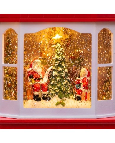 Workshop Babbo Natale Glitter Led H28cm Lotti