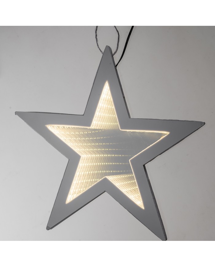 Stella 35cm Infinity Mirror Silver Bianco Caldo Lotti