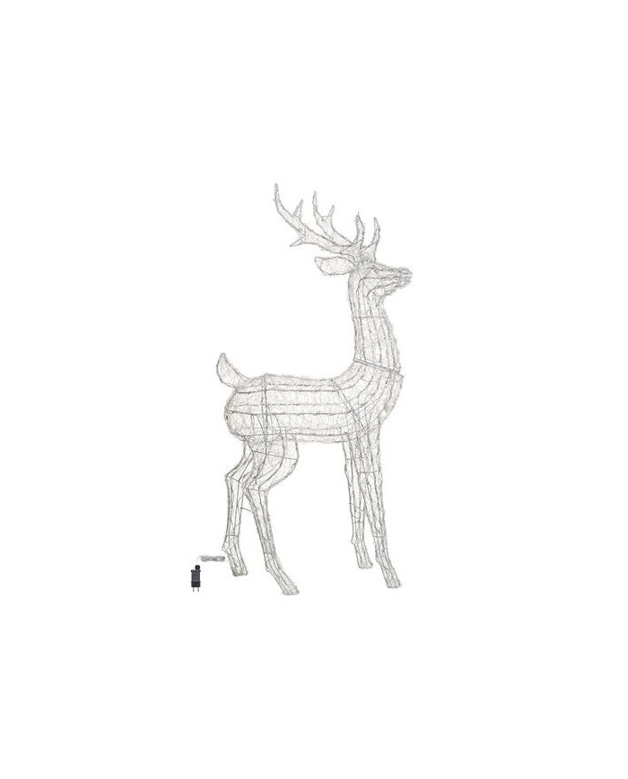 Renna 3D H160cm Acrilico Morbido LED Bianco Lotti