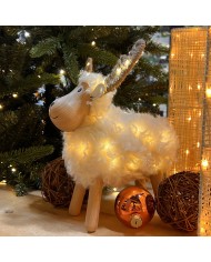 Decorazione Natalizia Pecorenna 48xH65cm illuminat Bianco caldo/multi Lotti